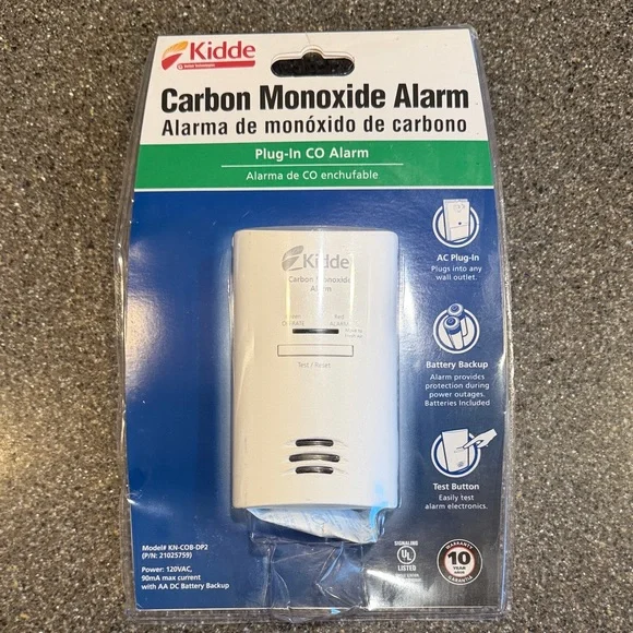Kidde White Plug-In Carbon Monoxide Alarm with Battery Backup. NWT - Picture 1 of 2